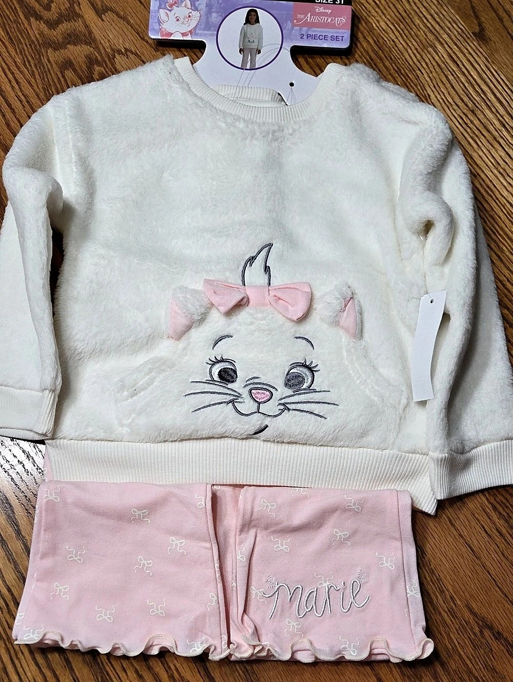 Disney Aristocats Marie 2-Piece Fleece Sweatshirt and Pants Set Girls Pink &